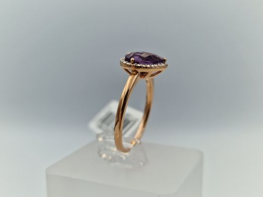 Zelta gredzens ar cirkoniju, 2.57 g, izm. 17.2