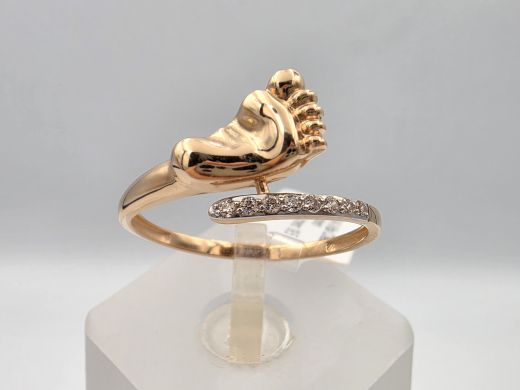 Zelta gredzens ar cirkoniju, 1.62 g, izm. 18