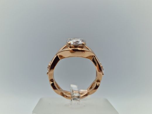 Zelta gredzens ar cirkoniju, 9.12 g, izm. 18