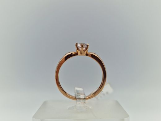 Zelta gredzens ar cirkoniju, 1.78 g, izm. 16