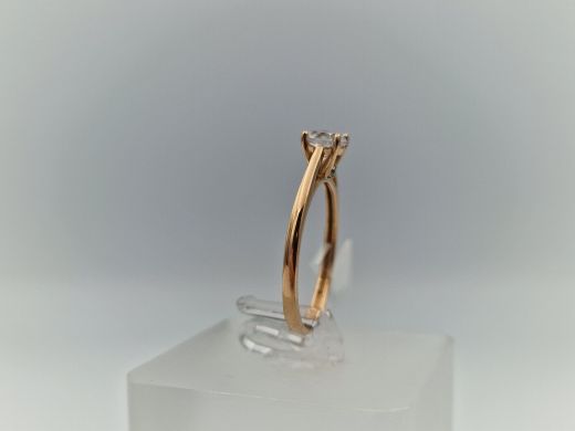 Zelta gredzens ar cirkoniju, 1.46 g, izm. 16