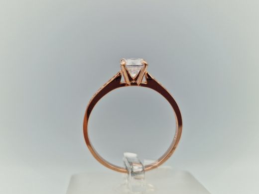 Zelta gredzens ar cirkoniju, 2.22 g, izm. 19