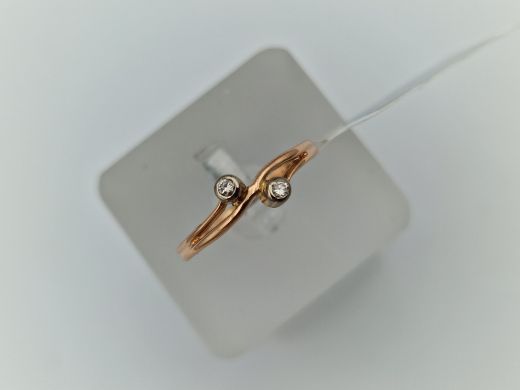 Золотое кольцо с бриллиантом, 1.67 г, разм. 17