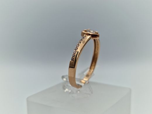 Zelta gredzens ar cirkoniju, 2.06 g, izm. 19