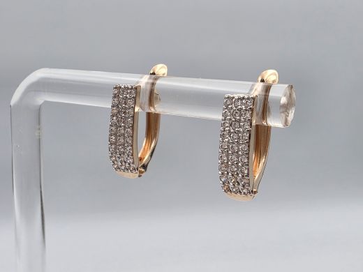 Zelta auskari ar cirkoniju, 1.56 g