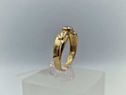 Zelta gredzens ar cirkoniju, 2.45 g, izm. 16.5