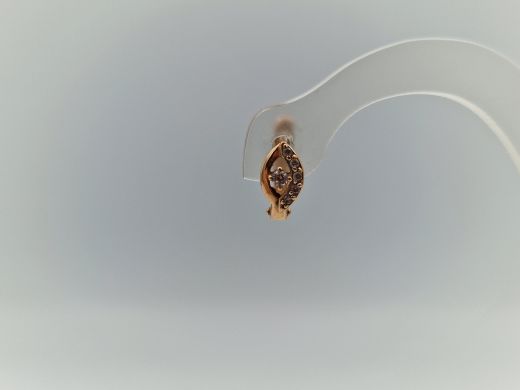 Золотые серьги с цирконом, 1.33 г