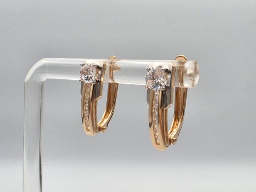 Zelta auskari ar cirkoniju, 2.28 g