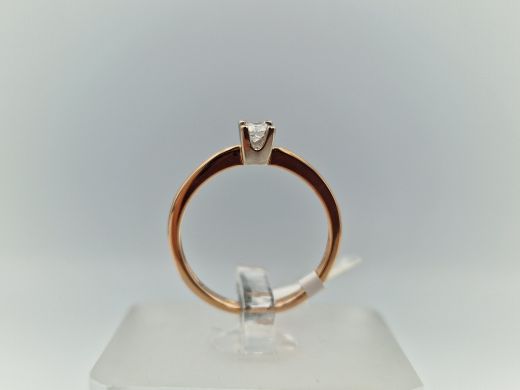 Zelta gredzens ar briljantu, 1.44 g, izm. 15.5