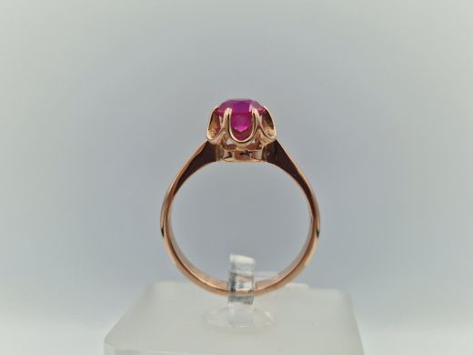 Zelta gredzens ar koraļļi, 3.36 g, izm. 18