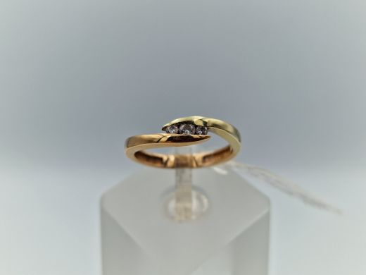 Zelta gredzens ar cirkoniju, 2.34 g, izm. 16.5