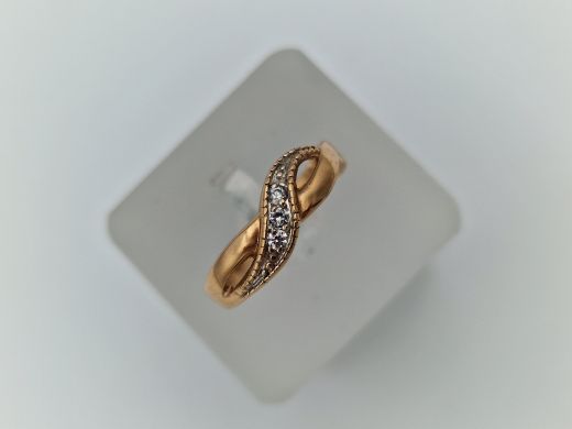 Zelta gredzens ar cirkoniju, 2.28 g, izm. 16