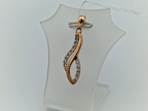 Zelta kulons ar cirkoniju, 1.32 g