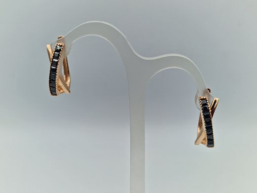 Золотые серьги с цирконом, 3.48 г