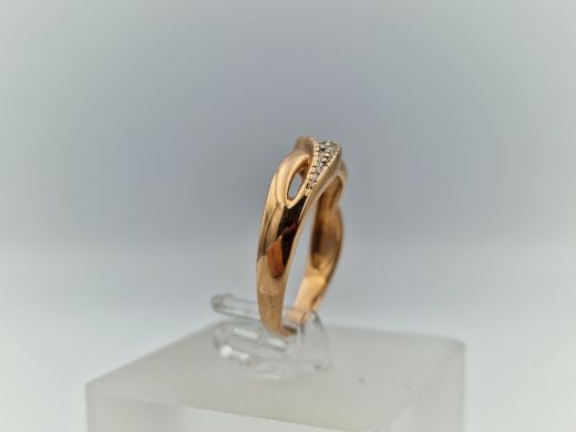 Zelta gredzens ar cirkoniju, 2.28 g, izm. 16