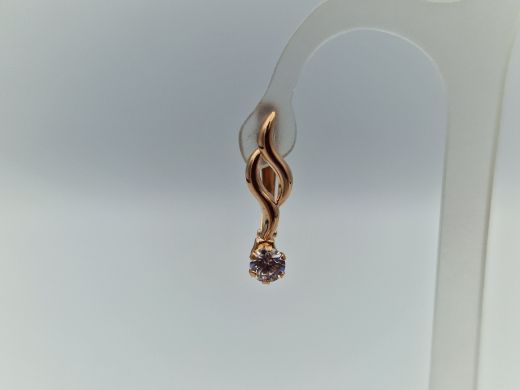 Золотые серьги с цирконом, 1.18 г