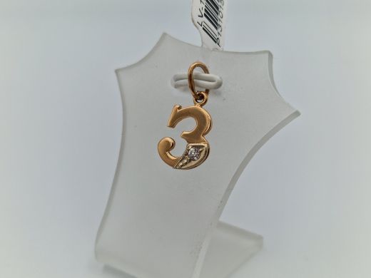 Zelta kulons ar cirkoniju, 0.88 g