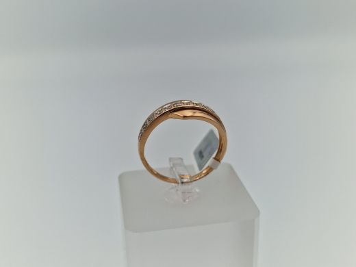 Zelta gredzens ar briljantiem, 2.53 g, izm. 18.5