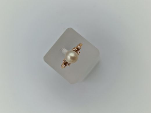 Zelta gredzens ar cirkoniju, 2.73 g, izm. 18.5