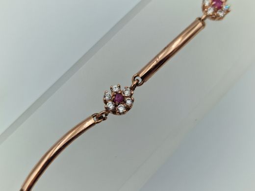 Золотой браслет с цирконом, 5.54 г, разм. 18