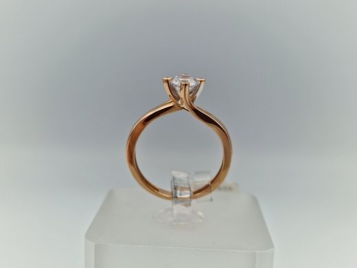 Zelta gredzens ar cirkoniju, 1.79 g, izm. 15.5