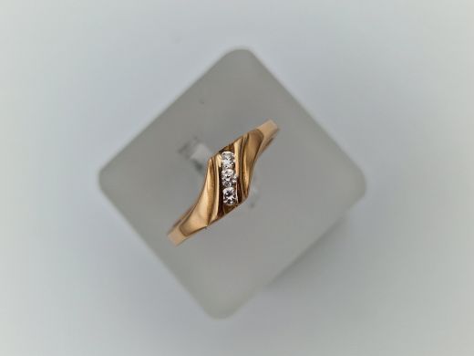 Zelta gredzens ar cirkoniju, 2.48 g, izm. 17