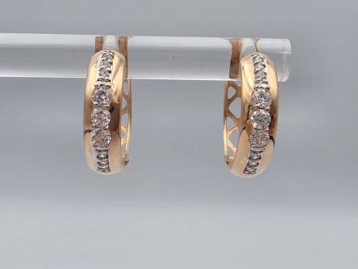 Zelta auskari ar cirkoniju, 2.52 g