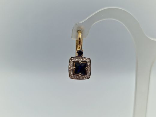 Zelta auskari ar briljantu, 3.53 g