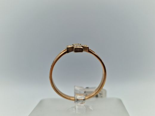 Zelta gredzens ar cirkoniju, 1.97 g, izm. 17