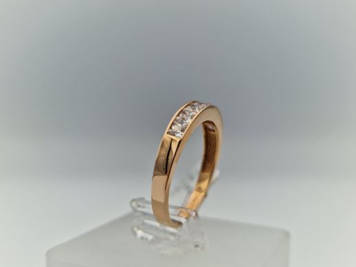 Zelta gredzens ar cirkoniju, 2.13 g, izm. 16.5
