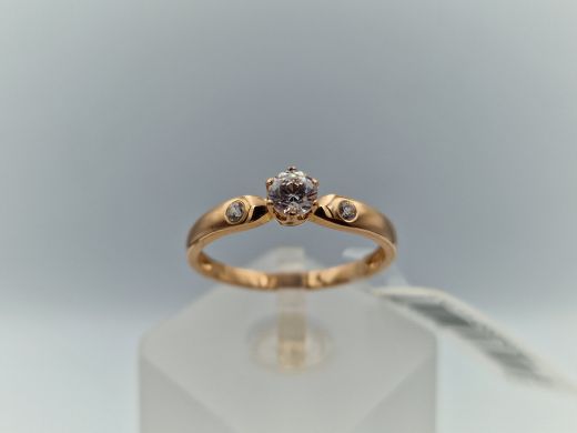 Zelta gredzens ar cirkoniju, 1.94 g, izm. 18