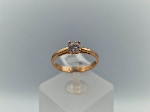 Zelta gredzens ar cirkoniju, 1.91 g, izm. 17