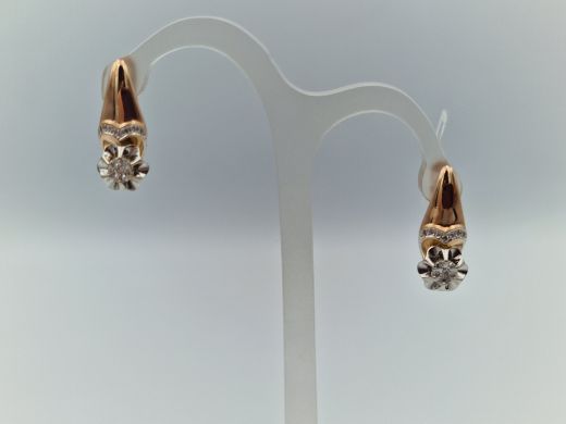 Zelta auskari ar briljantiem, 3.95 g