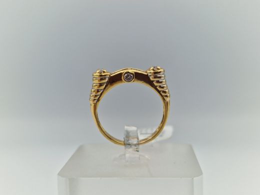 Zelta gredzens ar cirkoniju, 3.1 g, izm. 15