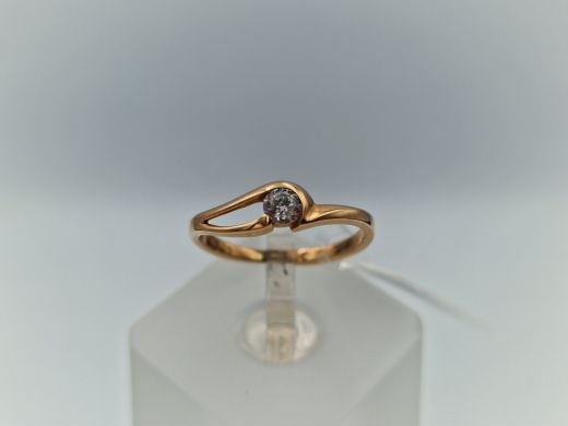 Zelta gredzens ar cirkoniju, 1.47 g, izm. 16