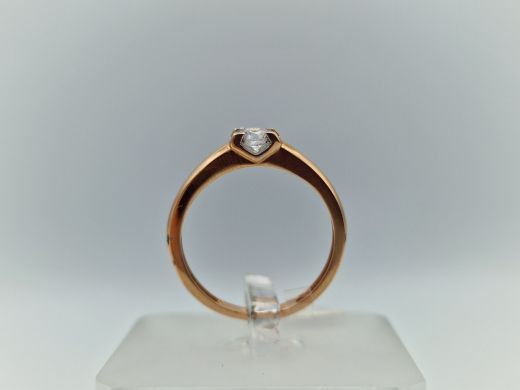 Zelta gredzens ar cirkoniju, 1.68 g, izm. 17