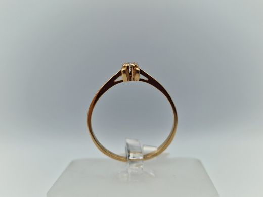 Zelta gredzens ar cirkoniju, 1.19 g, izm. 17.5
