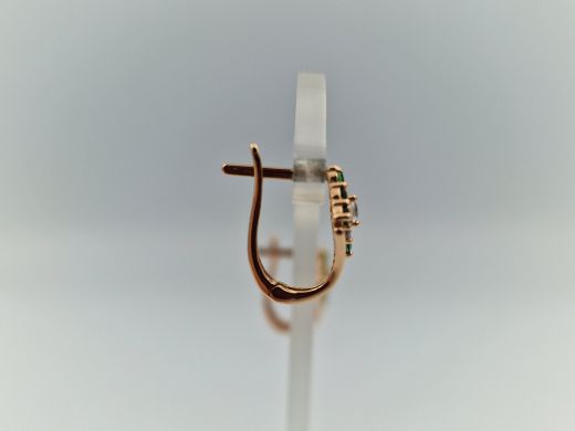 Золотые серьги с цирконом, 1.8 г