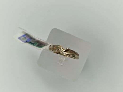 Zelta gredzens ar briljantu, 2.19 g, izm. 17.5