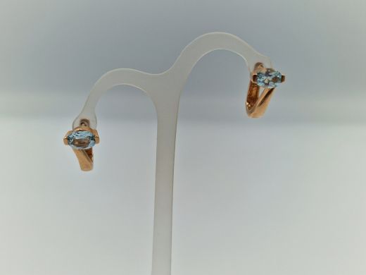 Золотые серьги с цирконом, 4.6 г