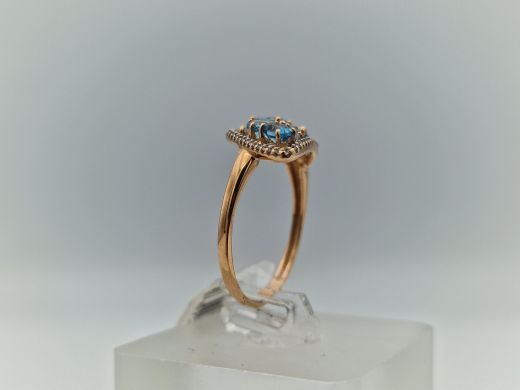 Zelta gredzens ar cirkoniju, 2.1 g, izm. 18