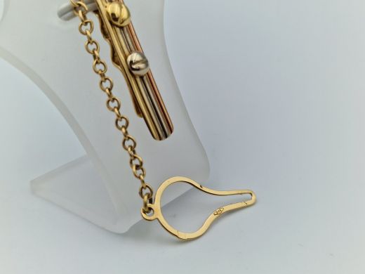 Золотые серьги с цирконом, 6.11 г