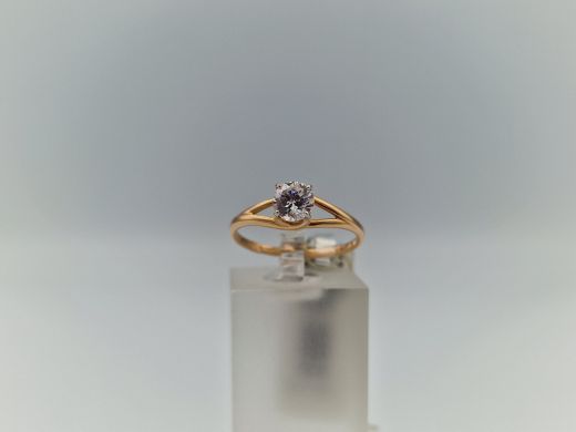 Zelta gredzens ar cirkoniju, 1.66 g, izm. 18