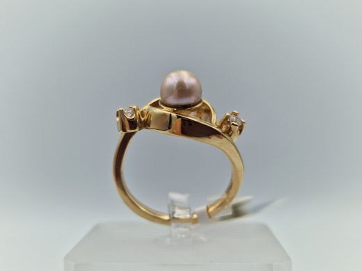 Zelta gredzens ar briljantu, 5.25 g, izm. 17