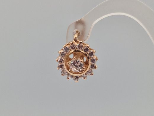 Золотые серьги с цирконом, 4.6 г