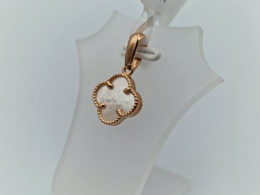 Золотой кулон с перидотом и жемчугом и перламутром, 1.33 г