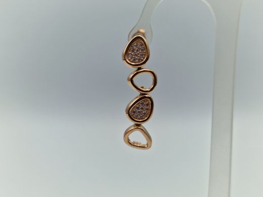 Золотые серьги с цирконом, 3.86 г