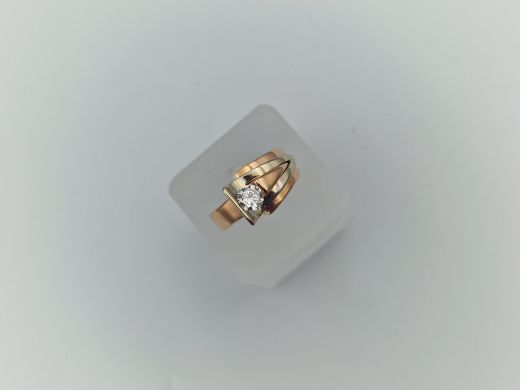 Zelta gredzens ar cirkoniju, 4.4 g, izm. 19