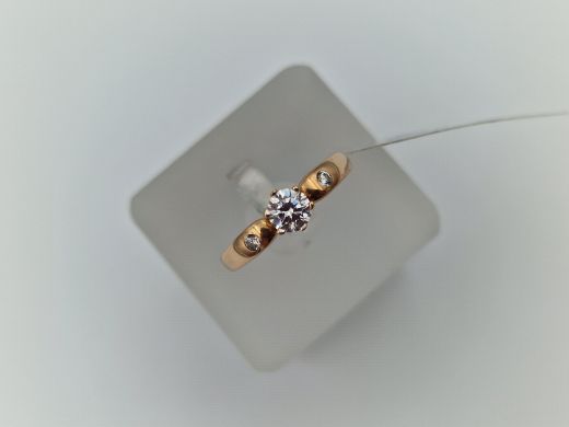 Zelta gredzens ar cirkoniju, 1.78 g, izm. 16