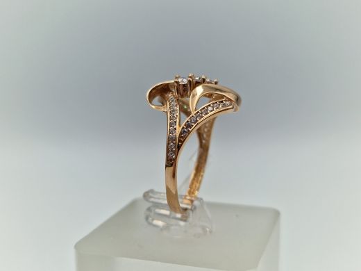 Zelta gredzens ar cirkoniju, 2.73 g, izm. 18